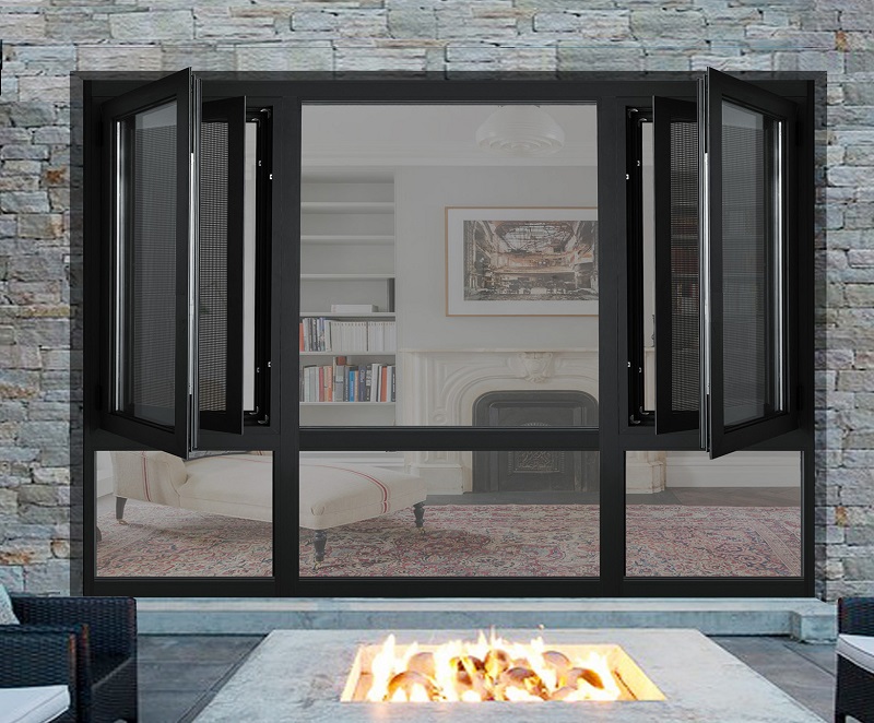 90窗纱一体平开窗